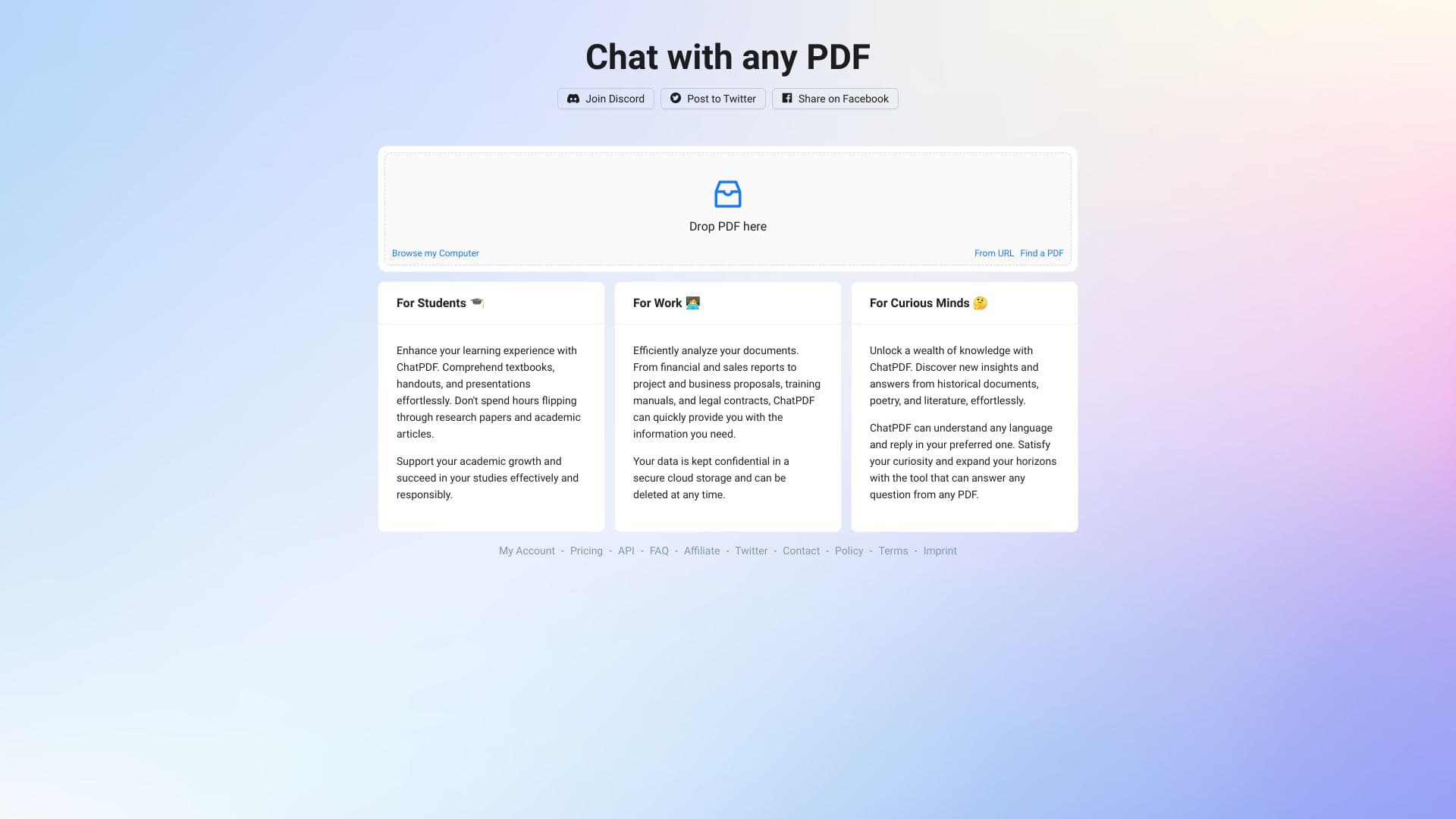 Chatpdf screenshot