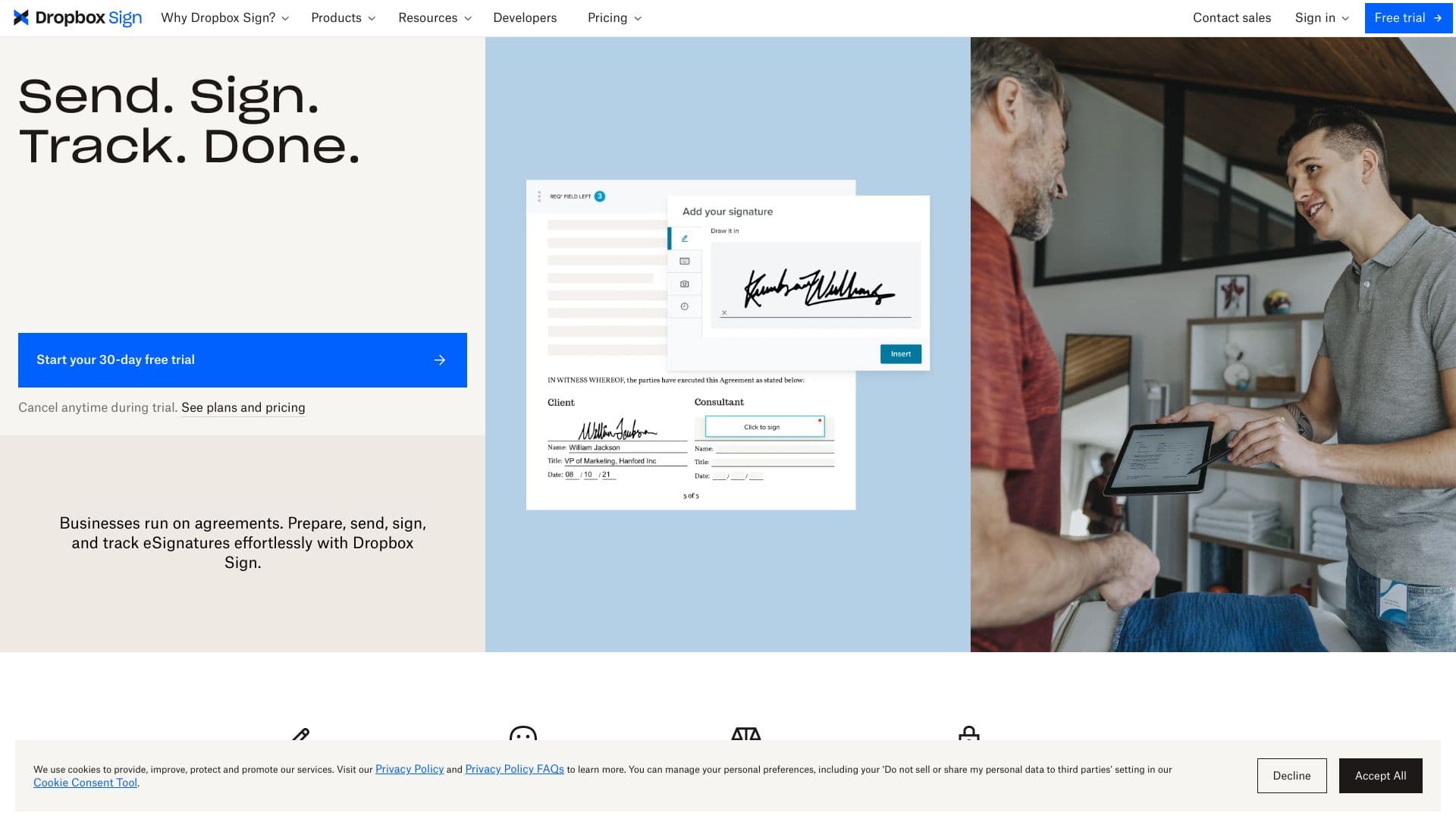 HelloSign screenshot