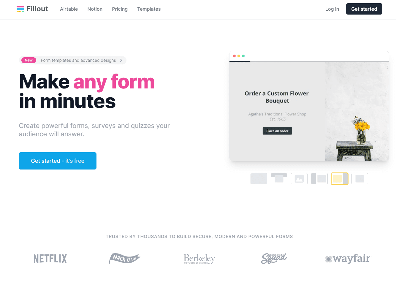 Fillout.com screenshot