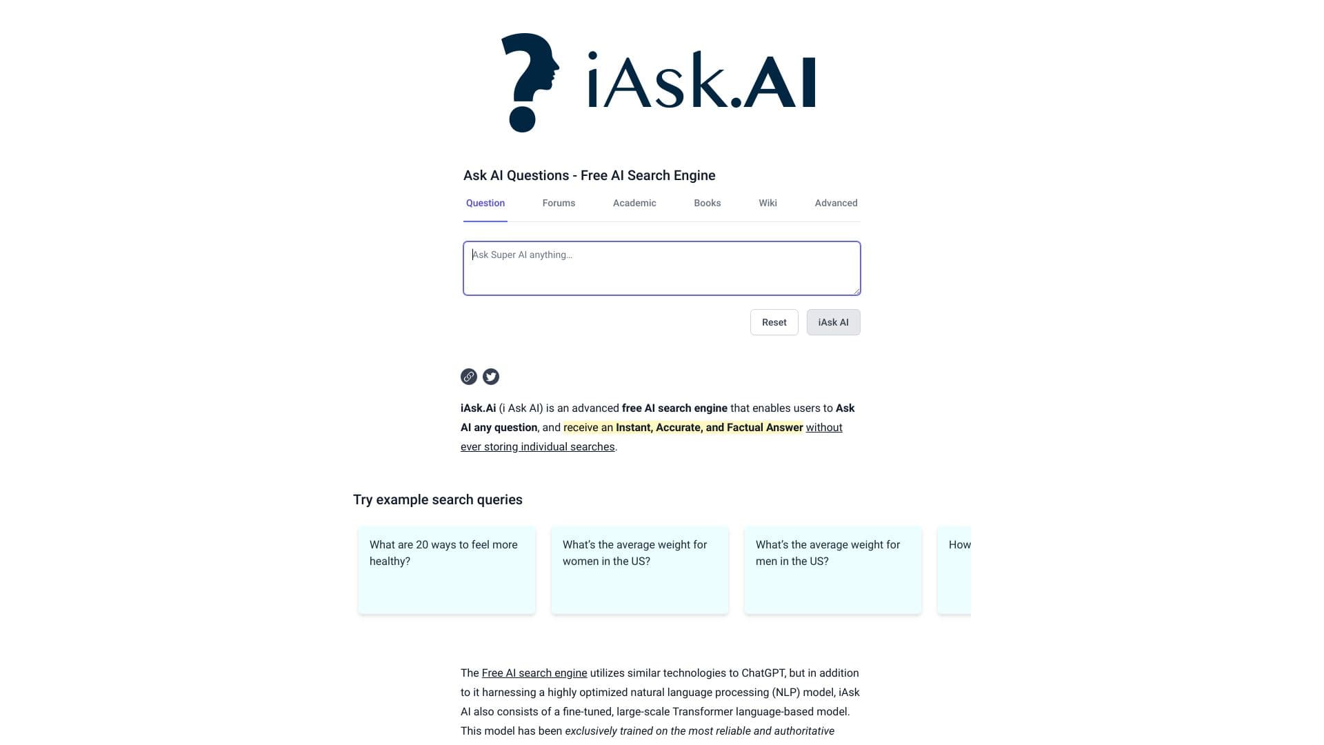iAsk Ai Generative Ai Search Engine screenshot