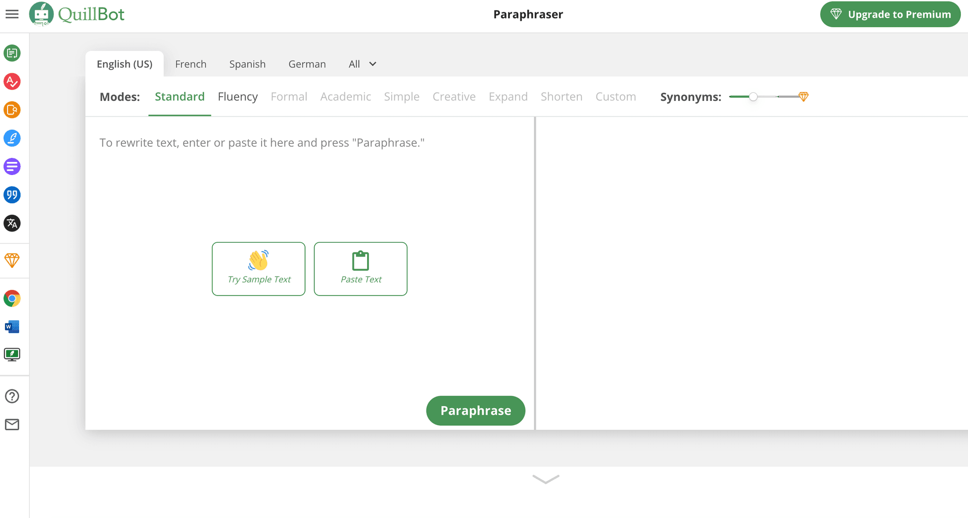 Quillbot Paraphraser screenshot