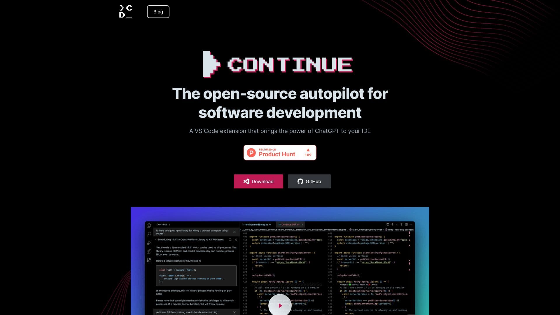 Continue screenshot