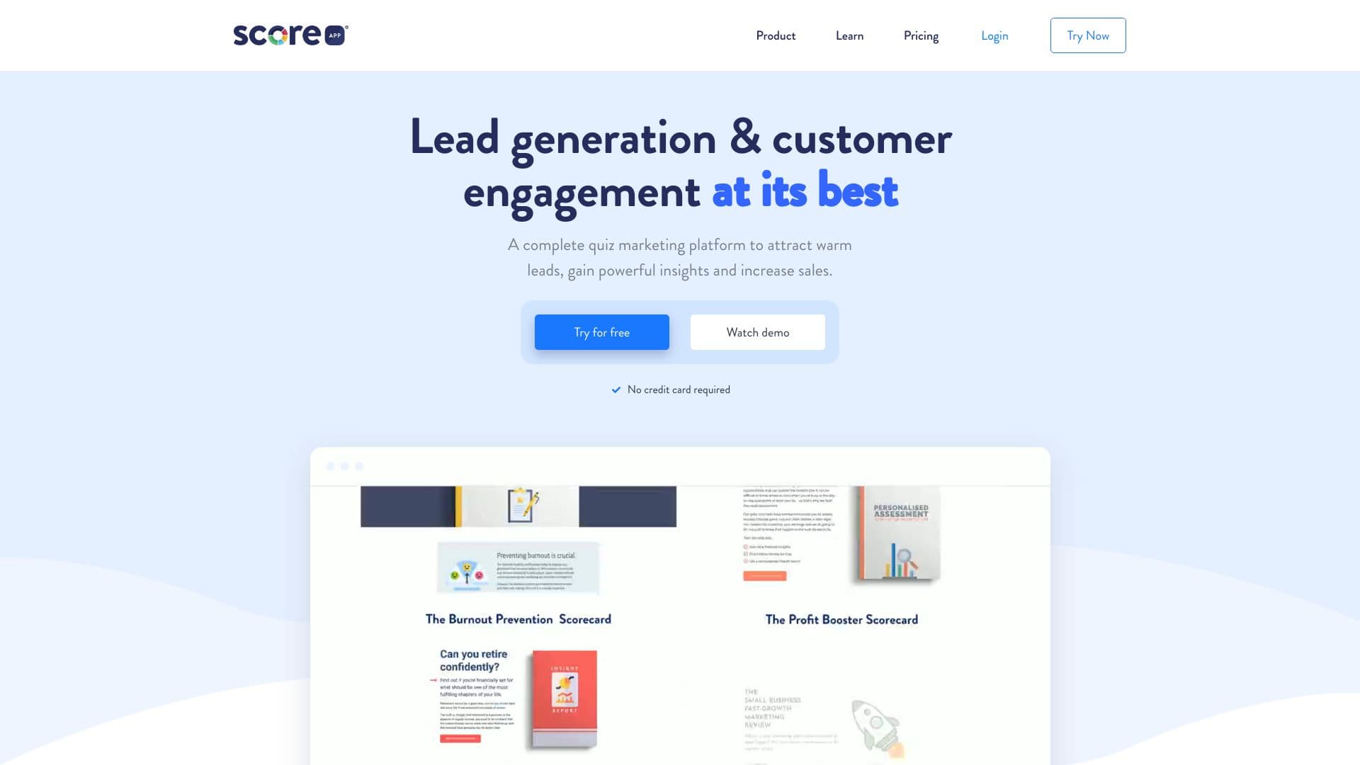 ScoreApp: Advanced Quiz Funnel Marketing | Quiz Software screenshot