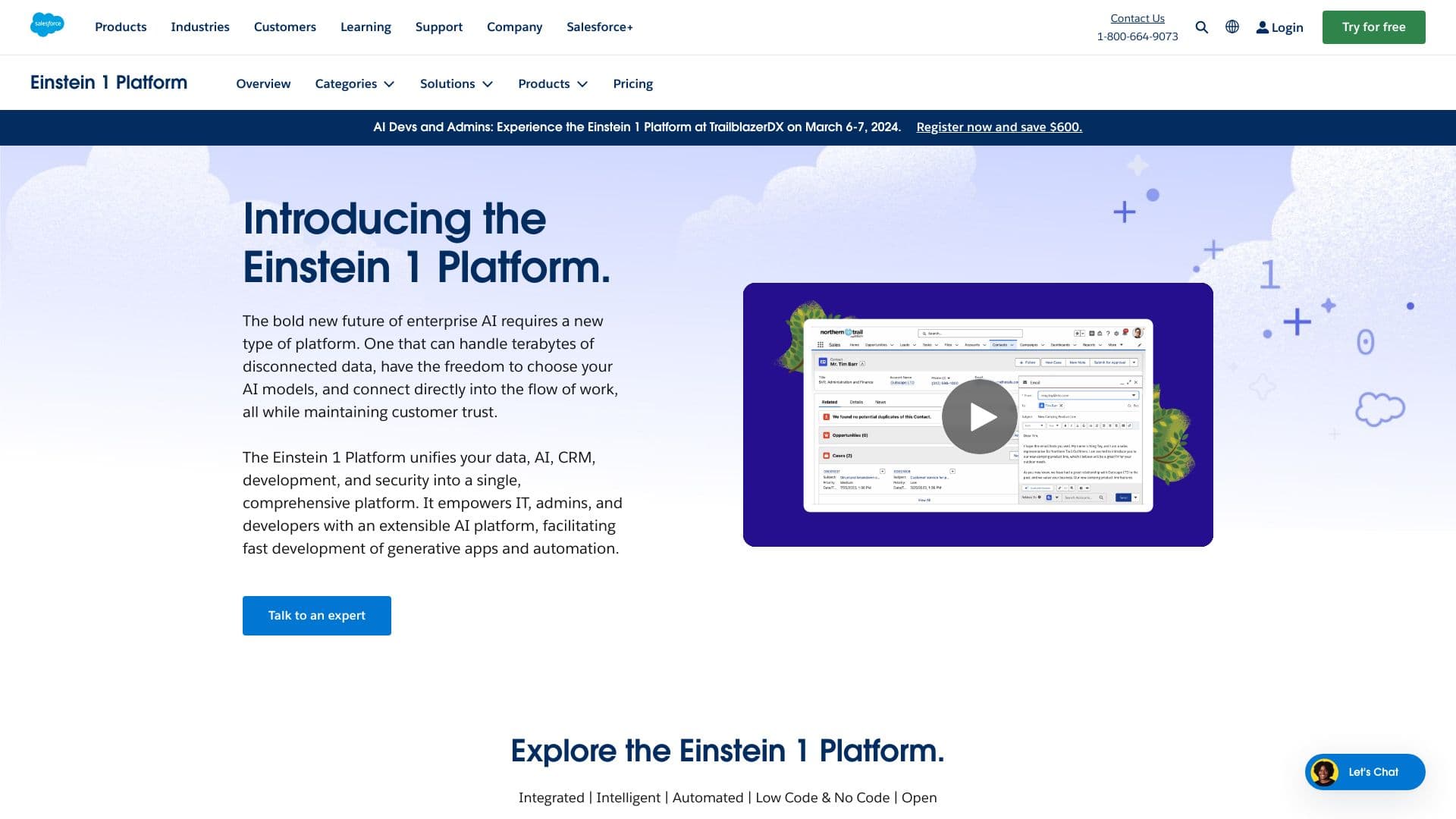 Salesforce Einstein 1 Platform for Application Development screenshot