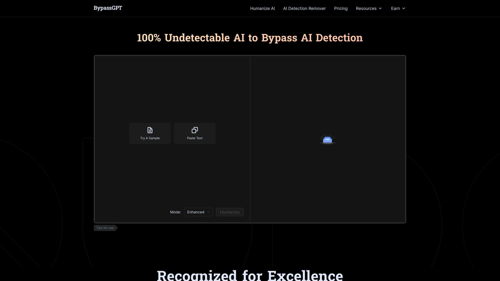 BypassGPT AI screenshot