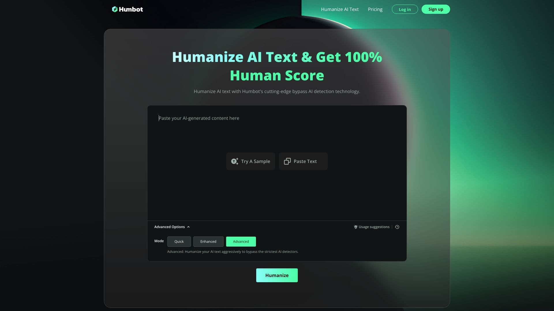 humbot ai screenshot