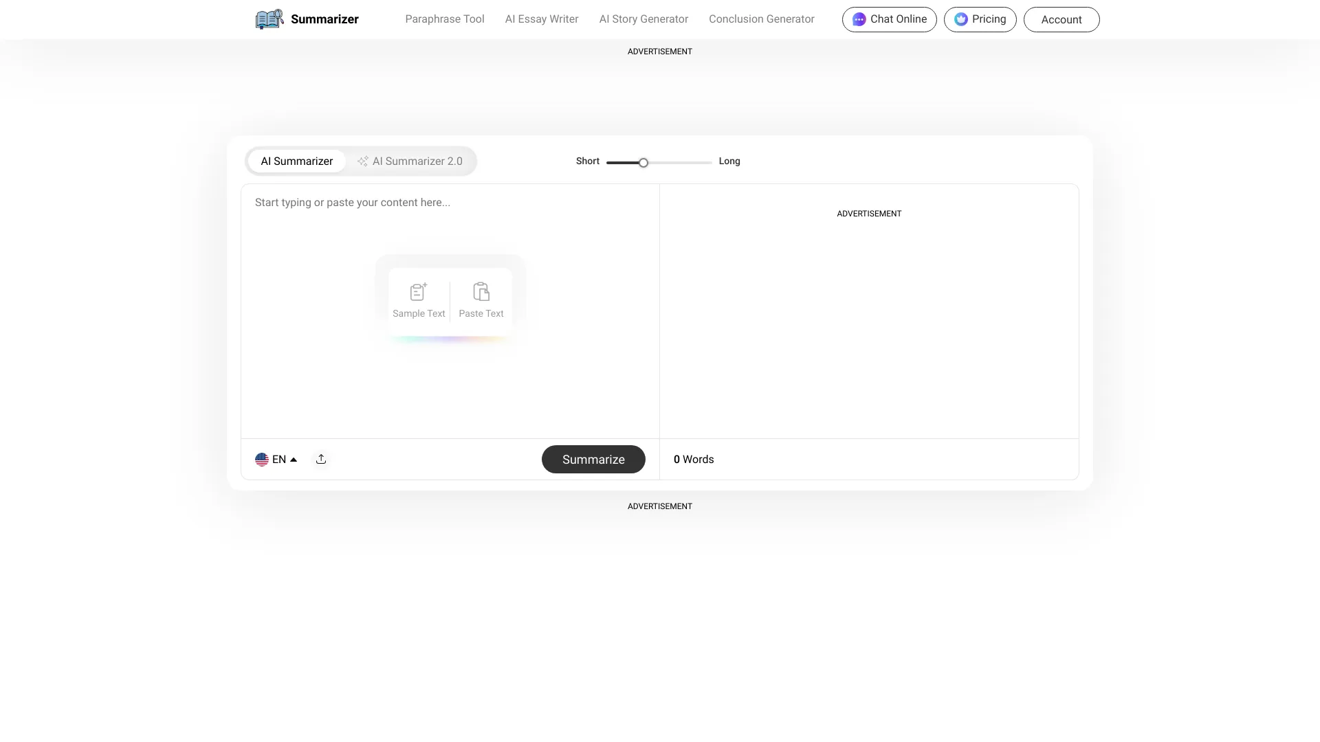 summarizer.org screenshot