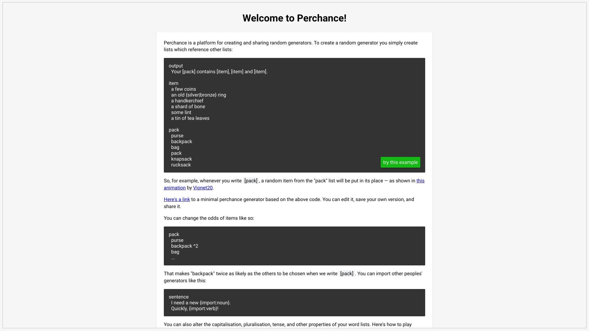 Perchance AI screenshot
