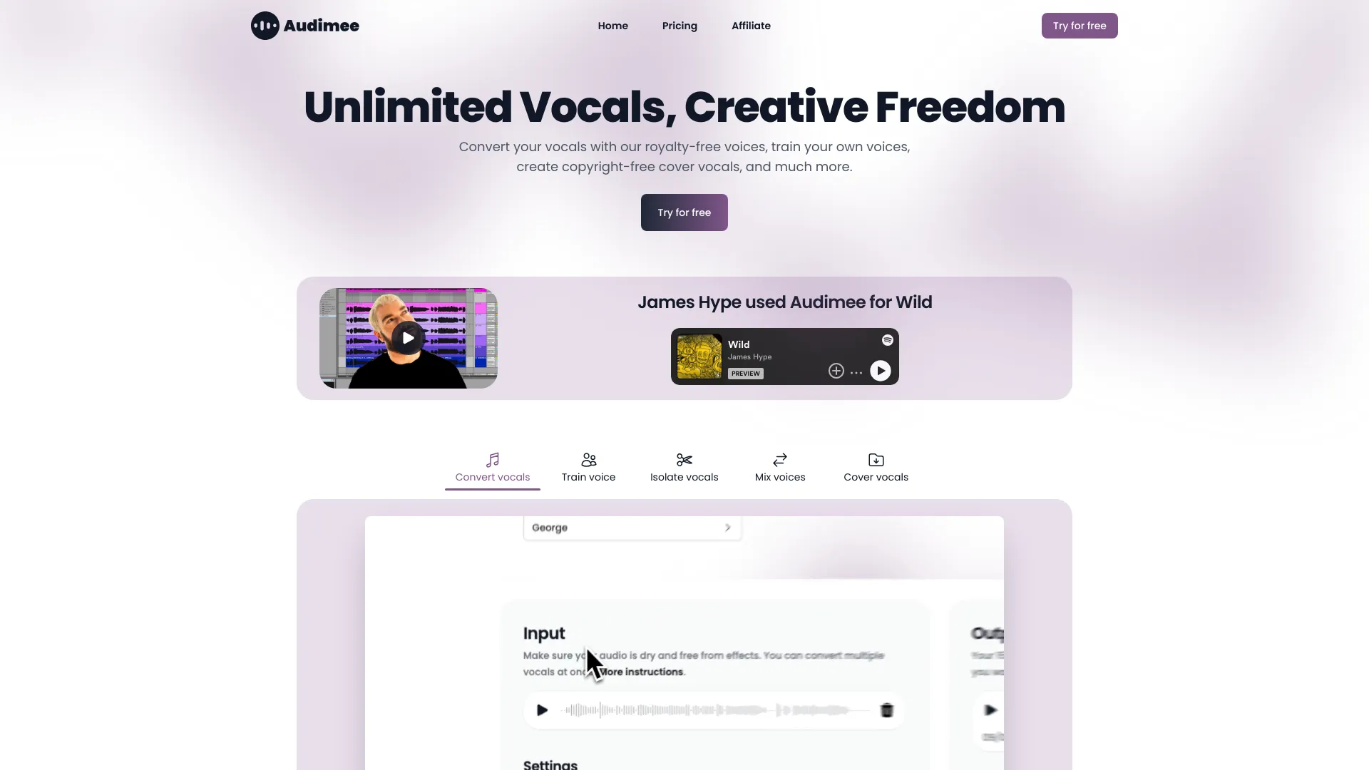 Audimee screenshot