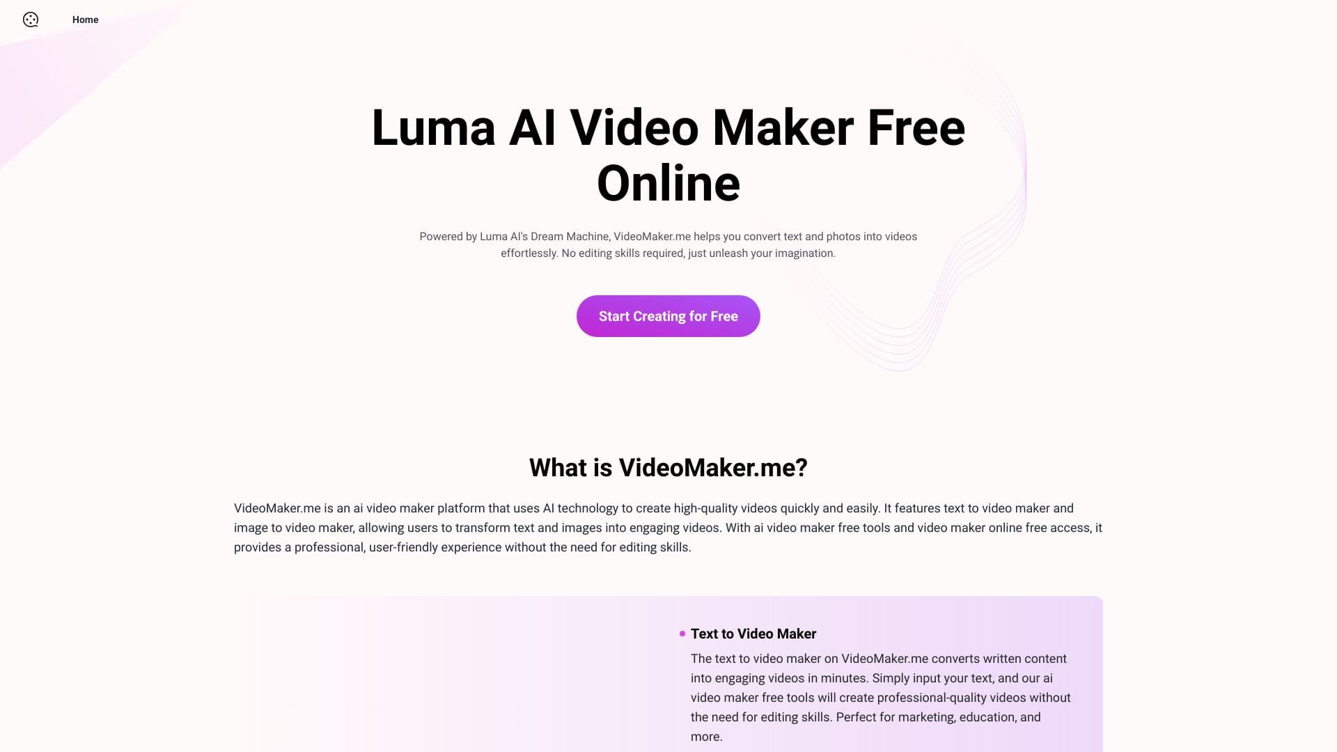 Video Maker Free Online Powered by Luma AI screenshot