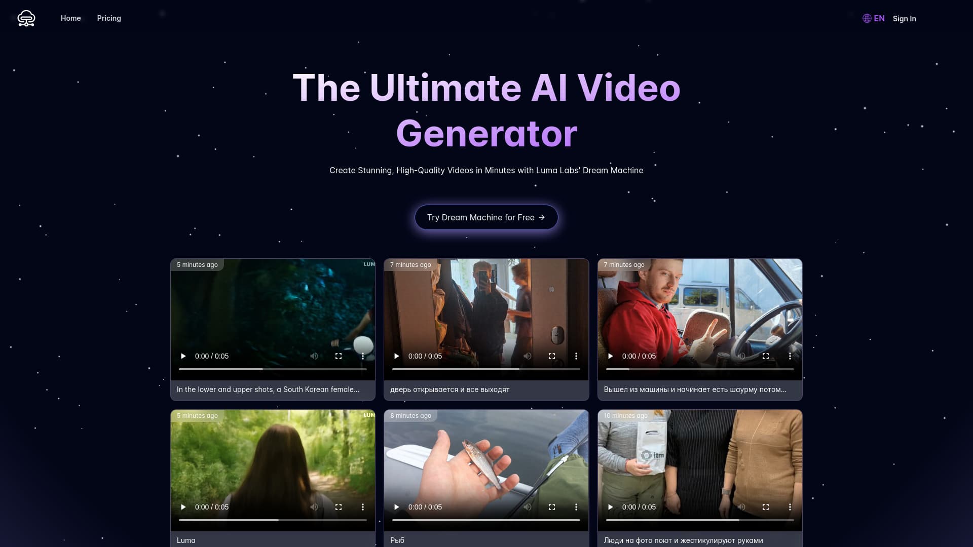 Luma AI Video Generator by Dream Machine screenshot
