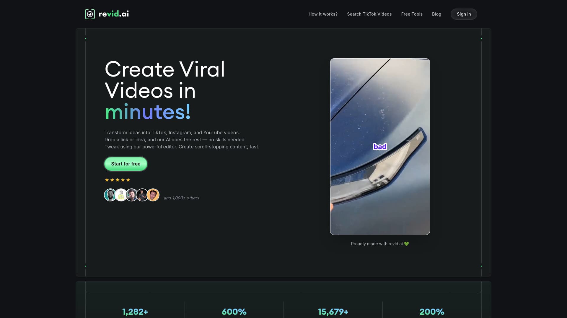 revid.ai screenshot