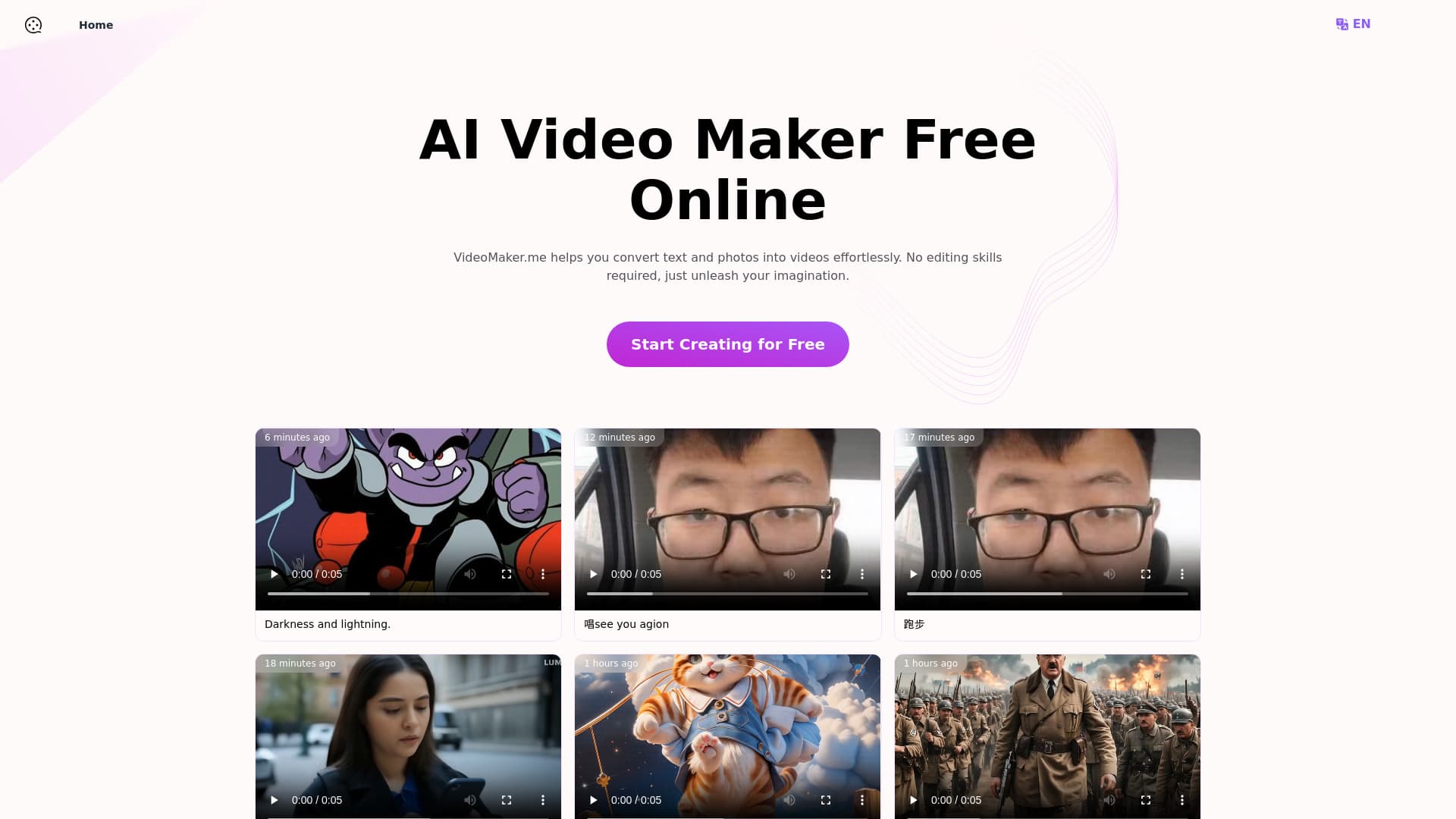VideoMaker.me:AI Video Maker Free Online screenshot