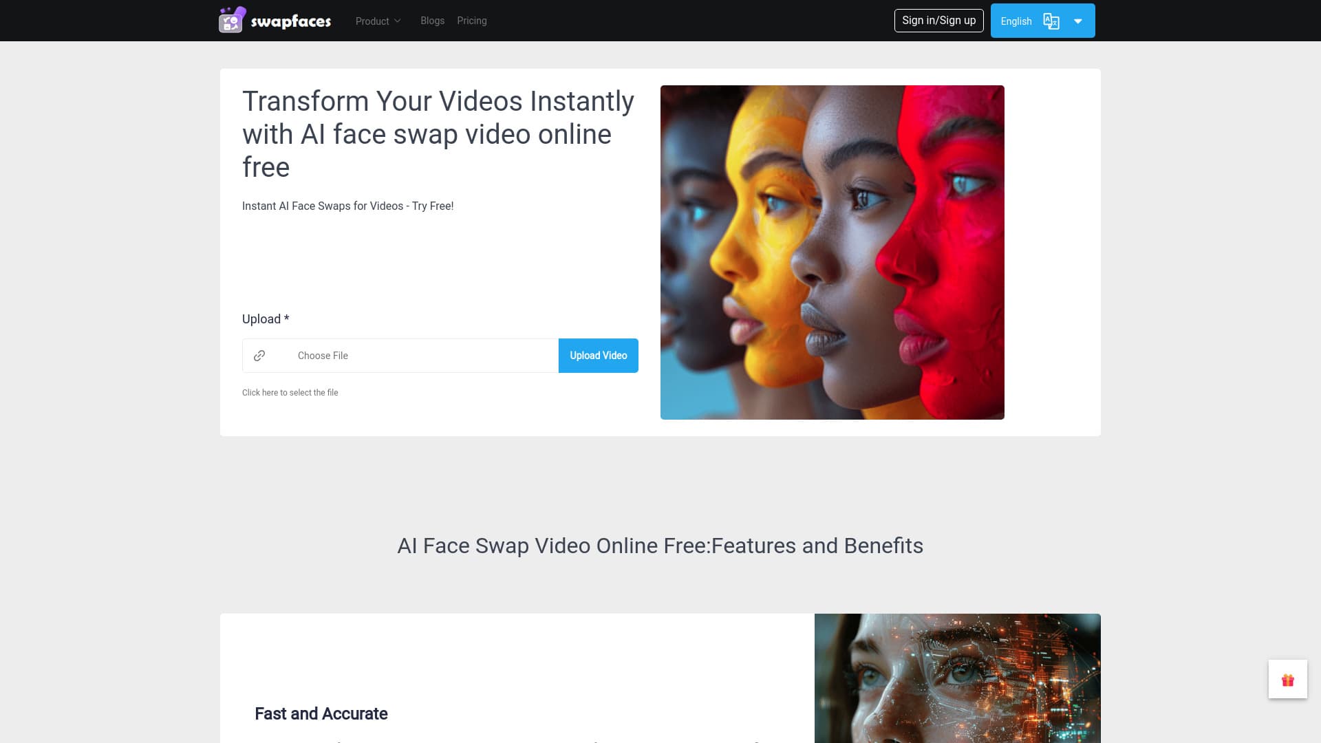 www.swapfaces.ai screenshot