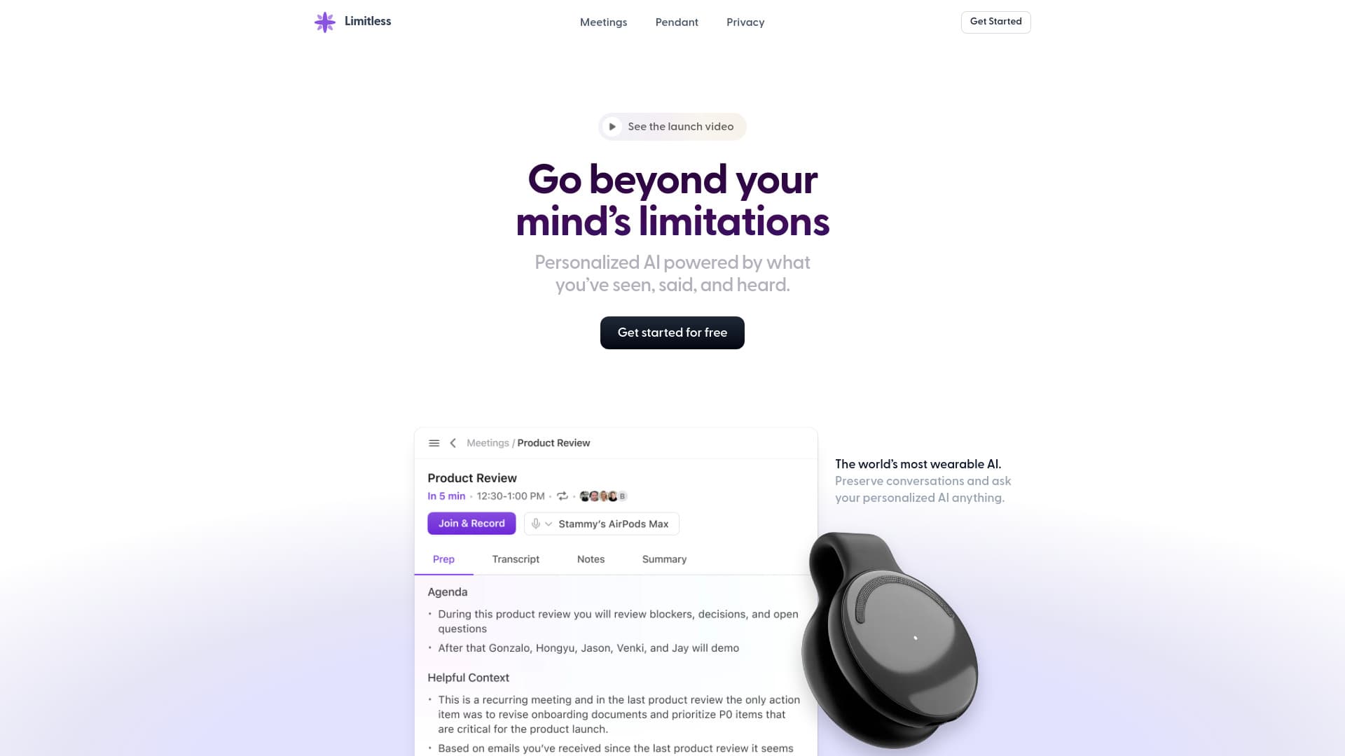 limitless.ai screenshot