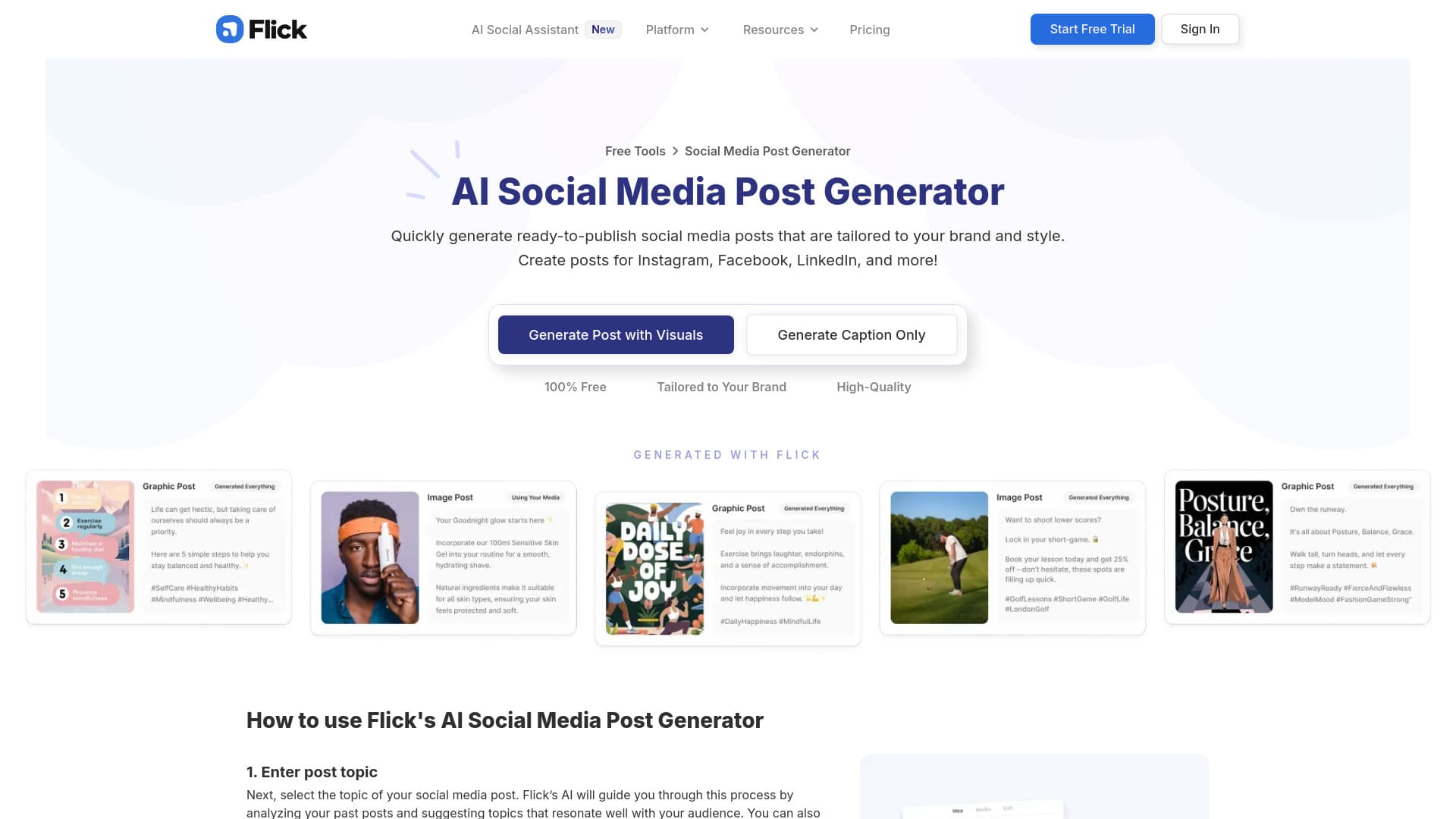 AI Social Post Generator screenshot