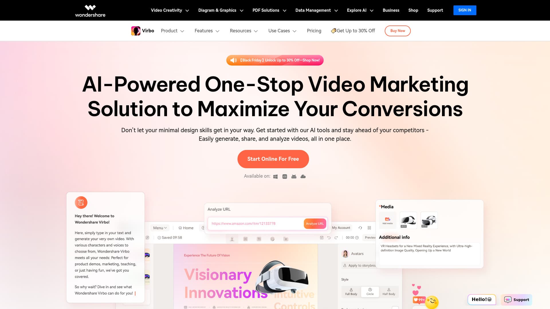 WonderShare Virbo screenshot