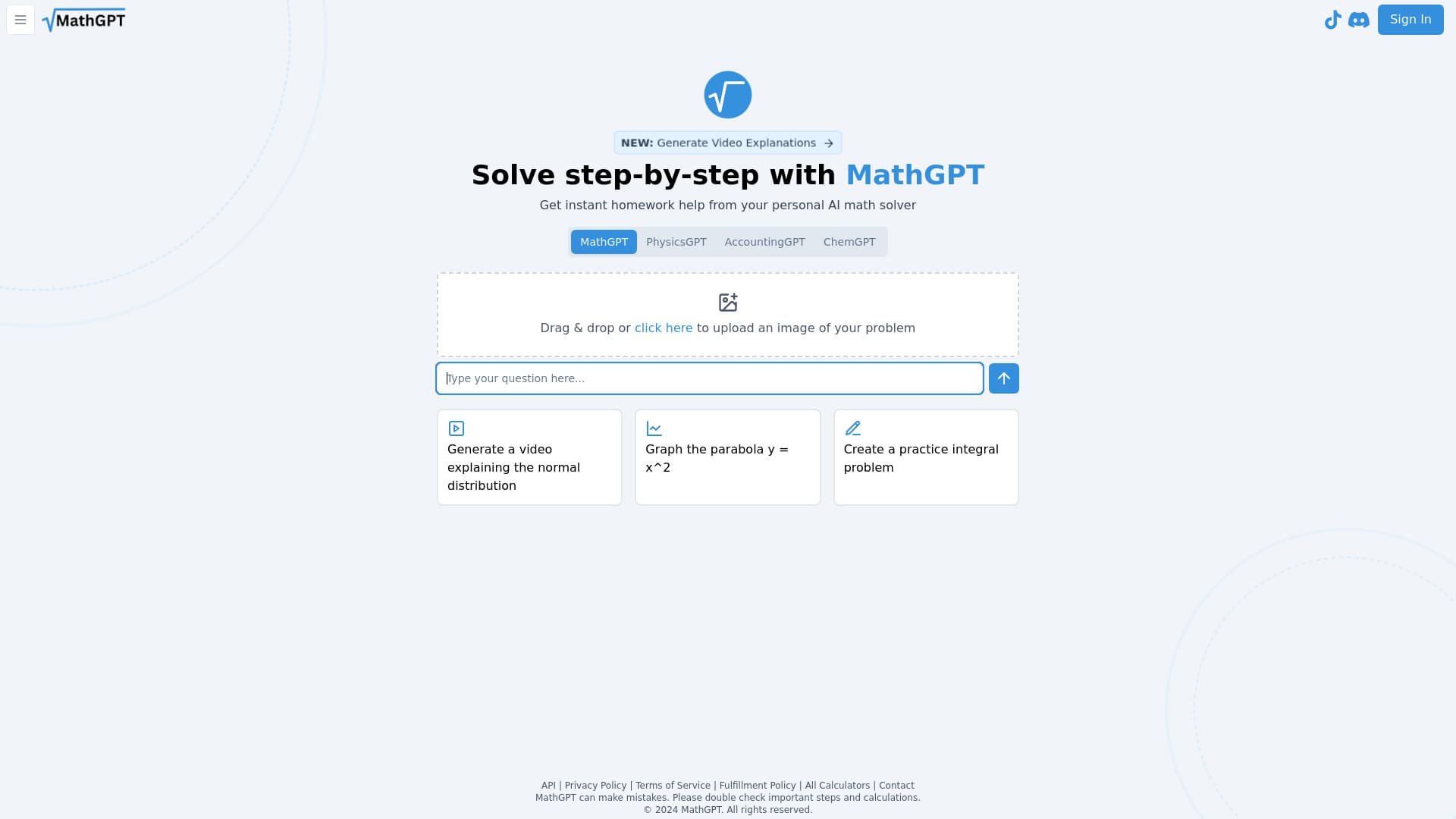 MathGPT - AI Math Solver & Animator screenshot