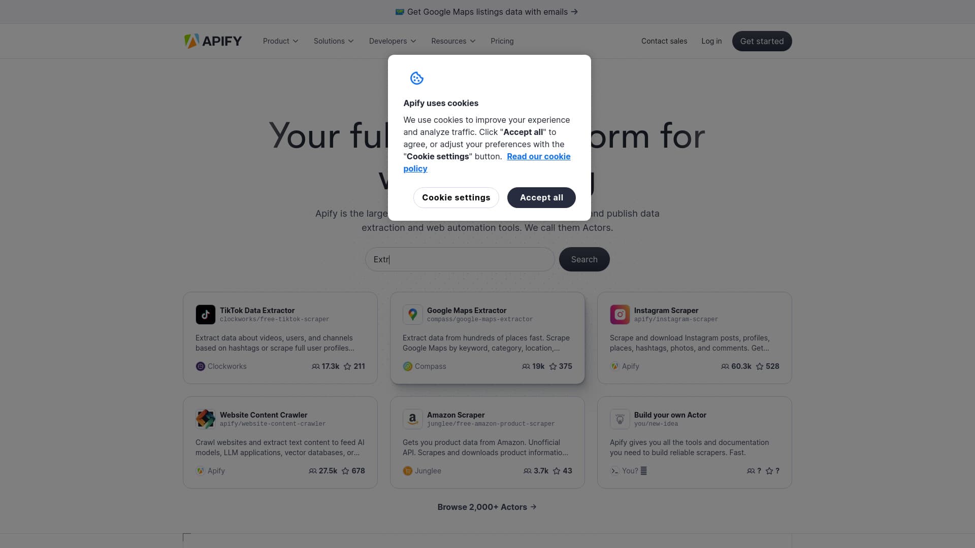 Apify screenshot