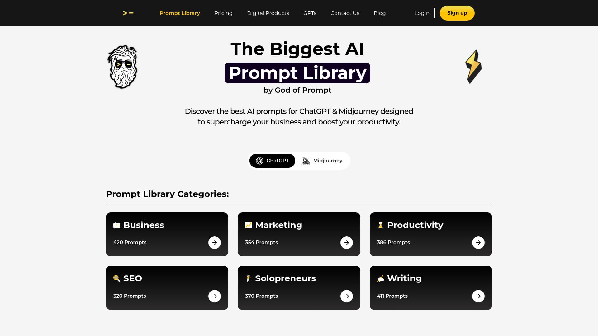 AI Prompt Library by God of Prompt screenshot
