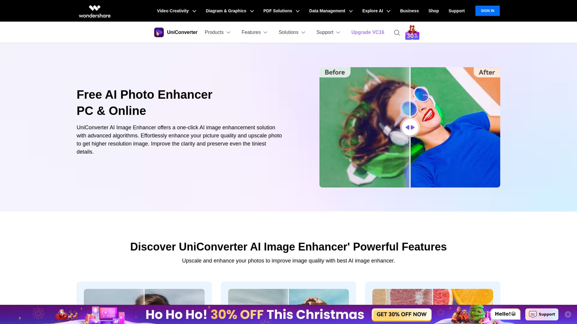 UniConverter AI Image Enhancer screenshot