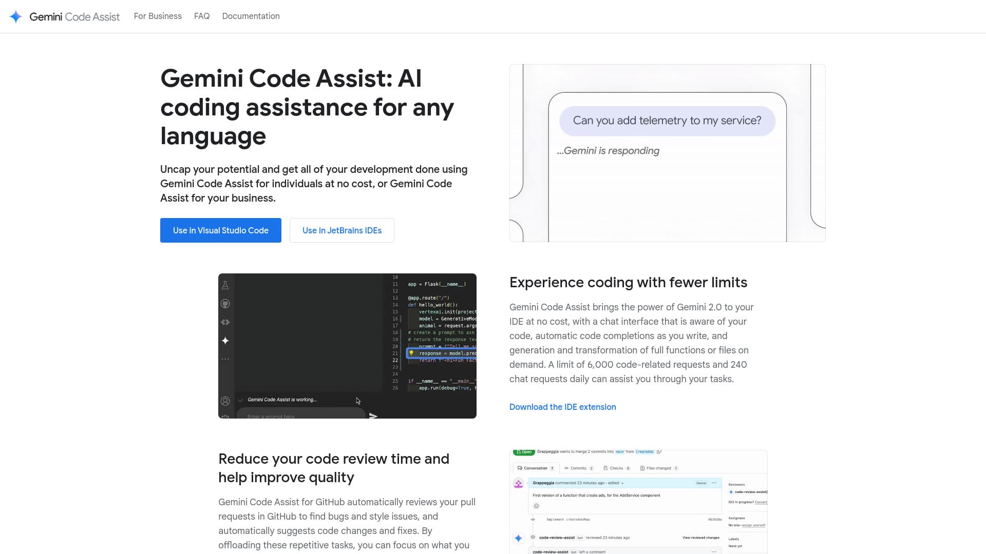Gemini Code Assist screenshot