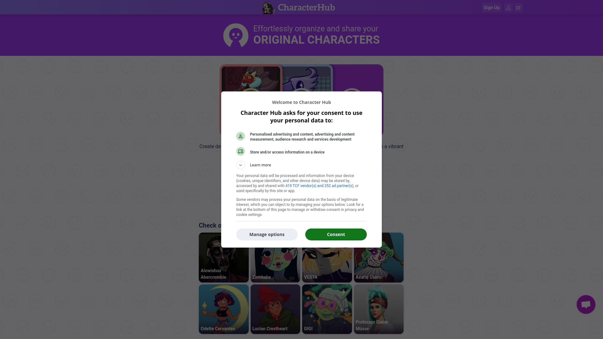CharacterHub screenshot