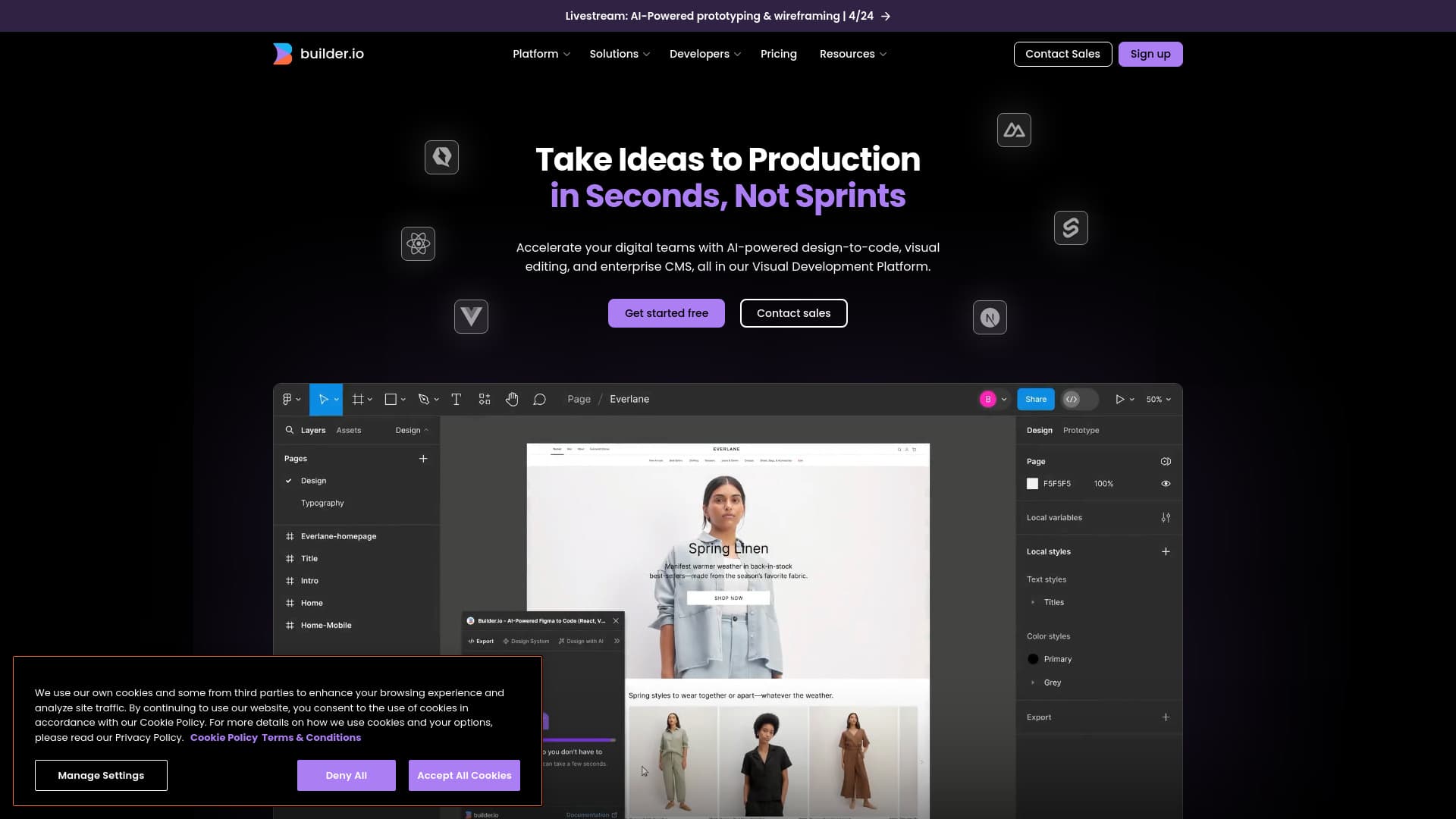 Builder IO screenshot