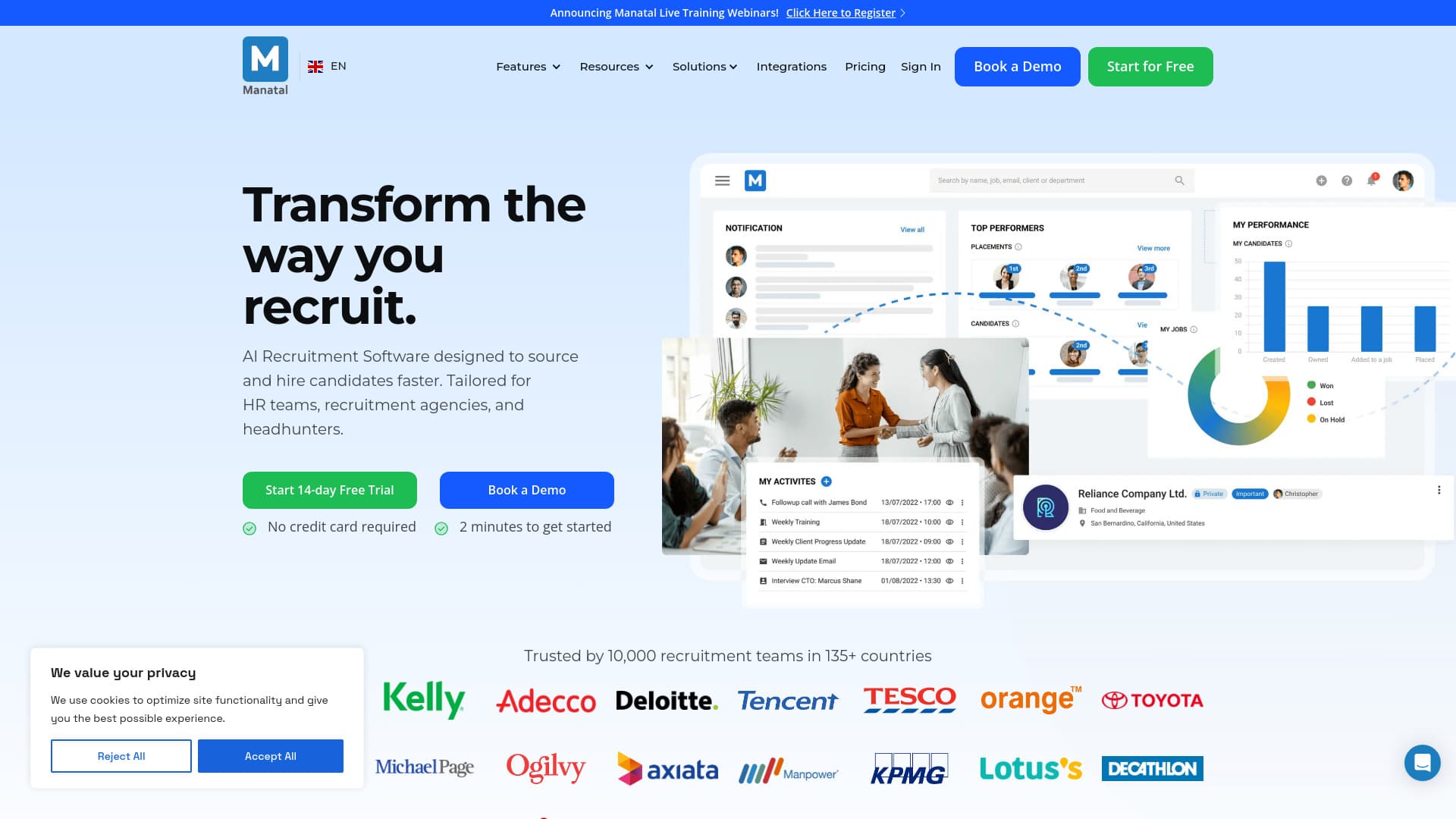Manatal screenshot