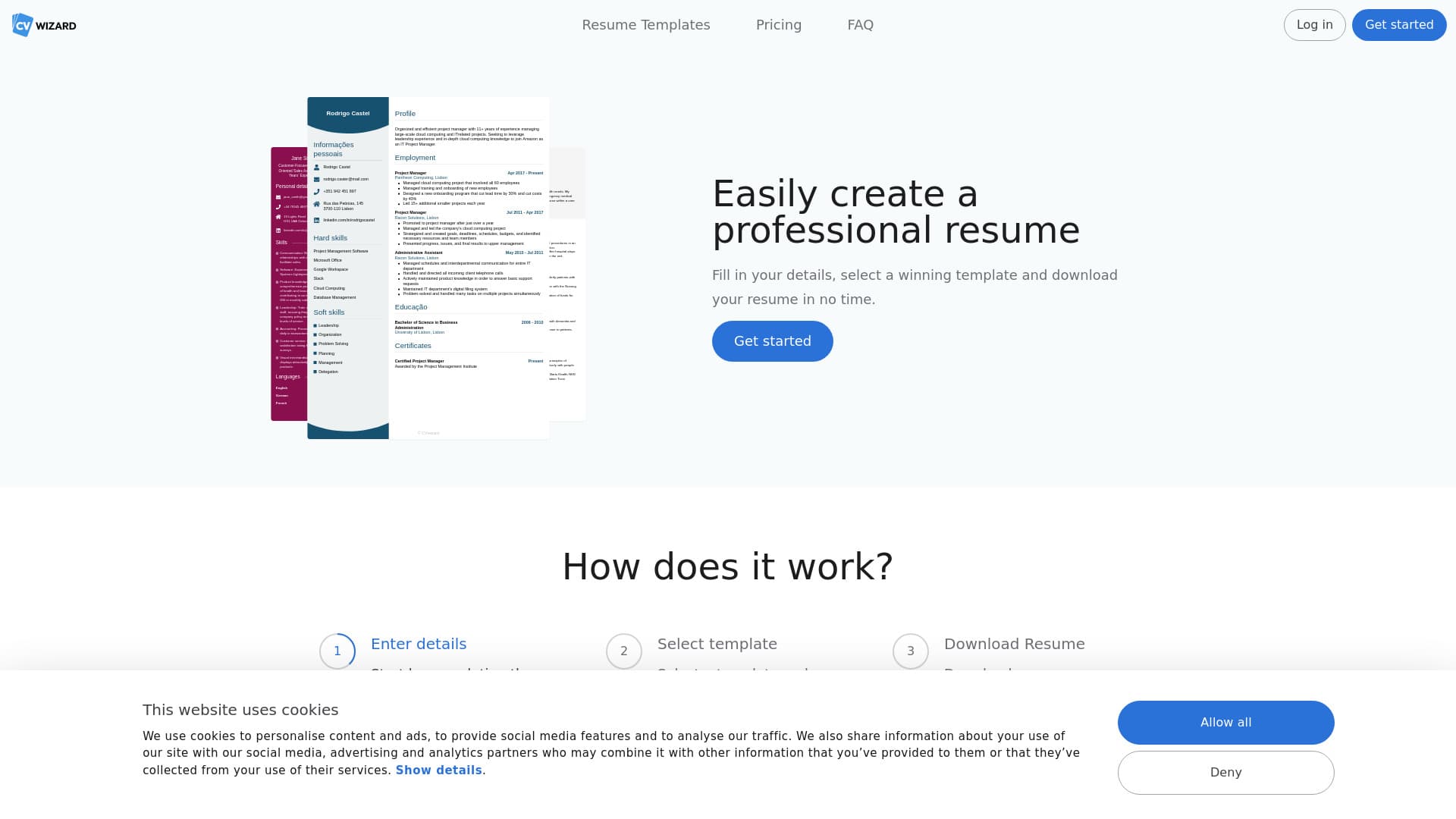 CVwizard screenshot
