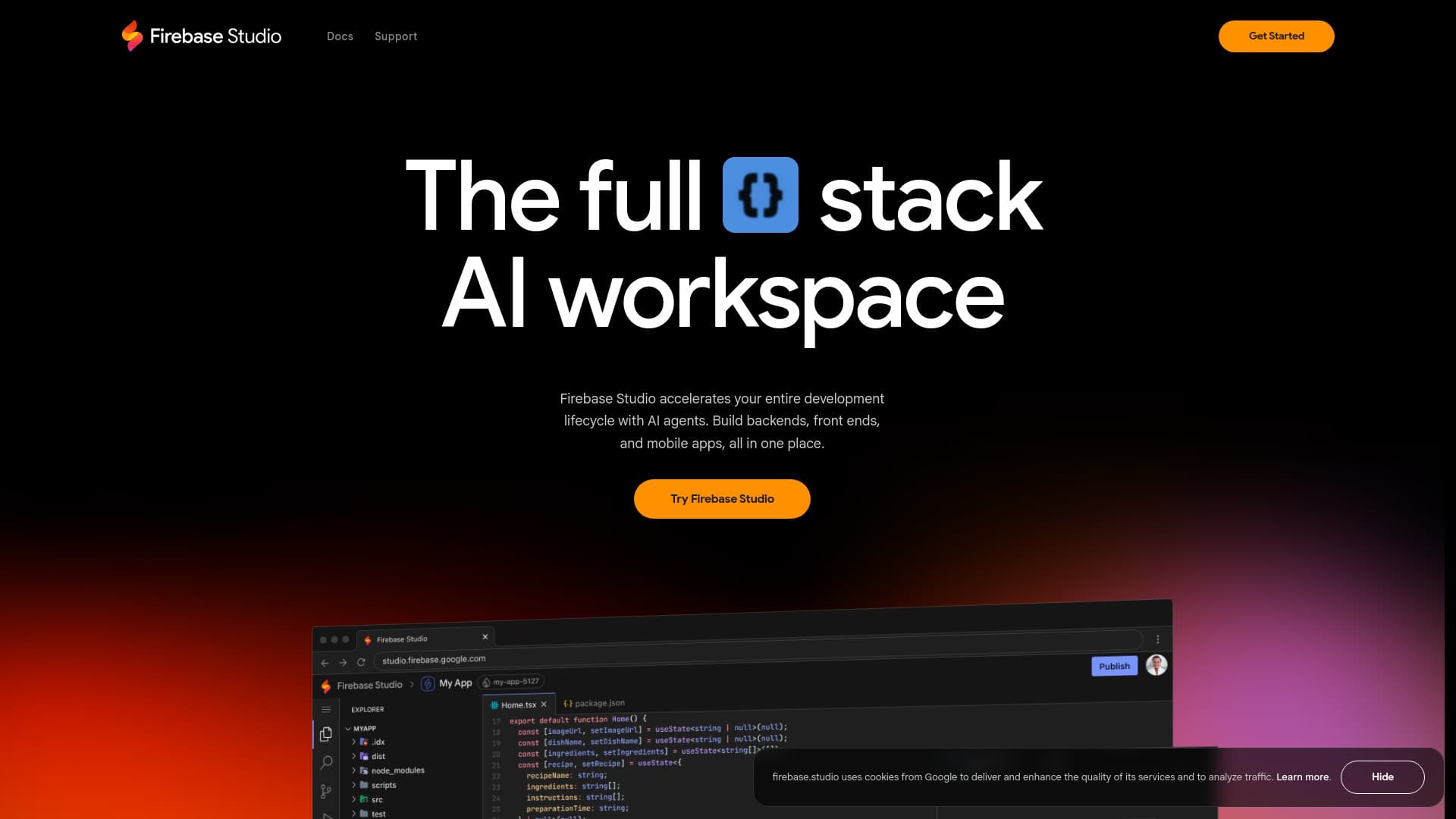 Firebase Studio screenshot