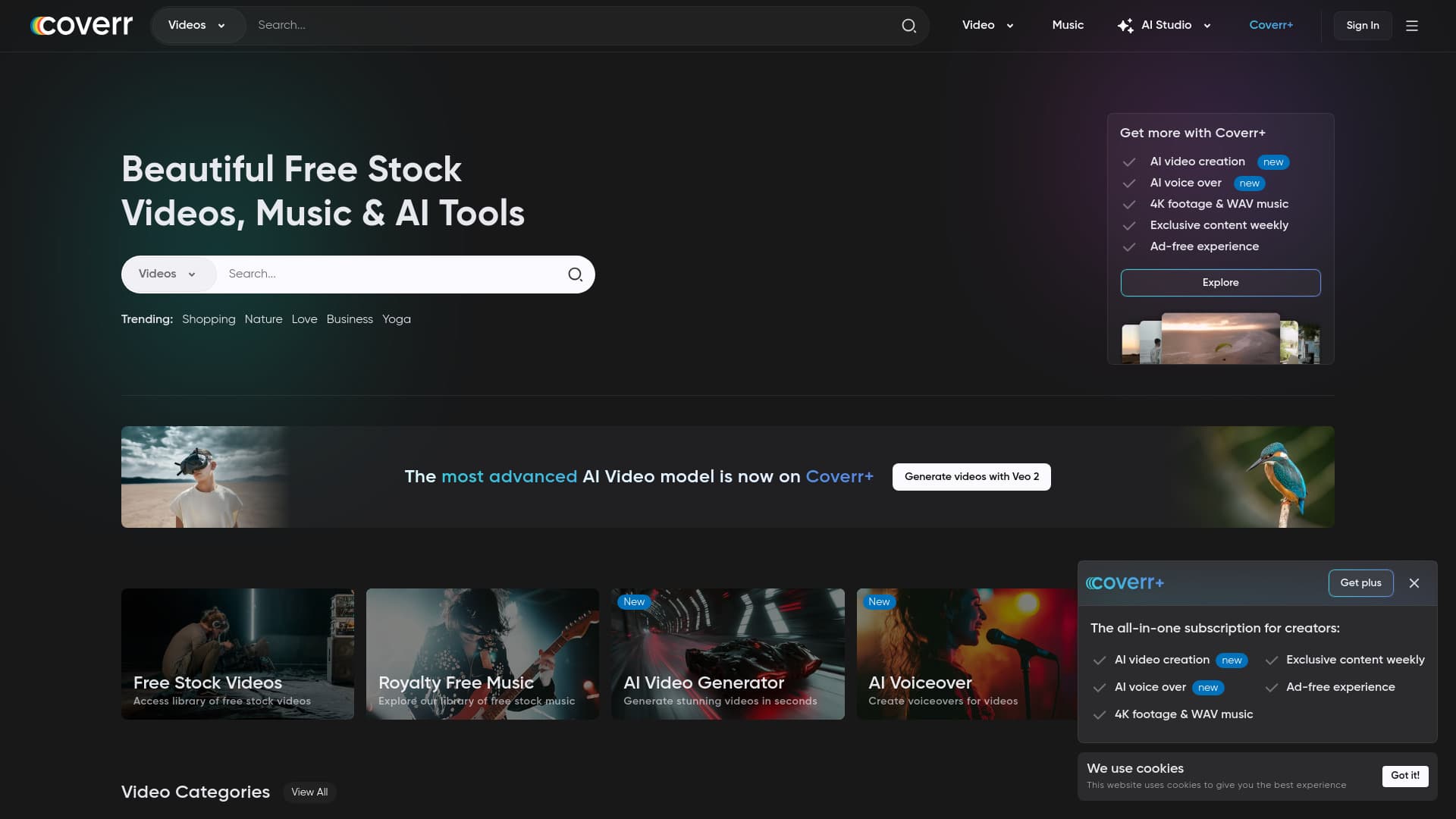 Coverr screenshot