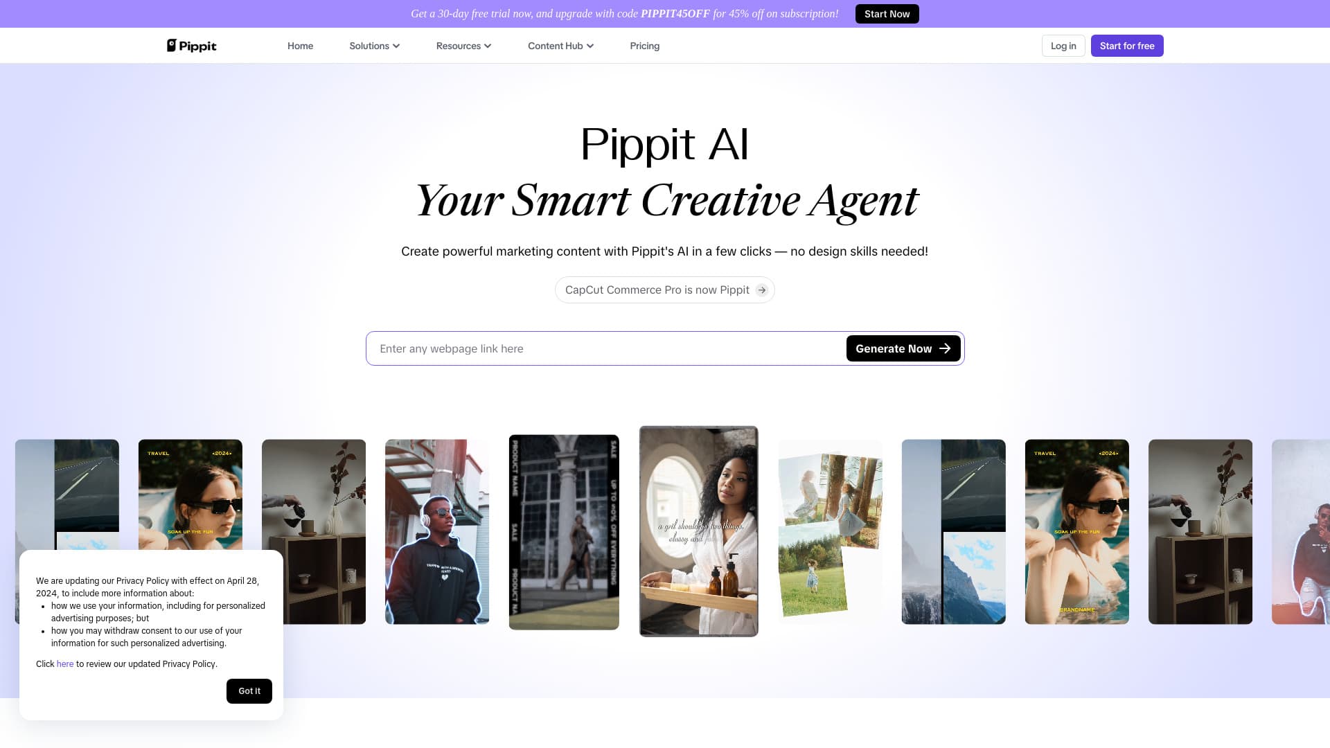 Pippit AI screenshot