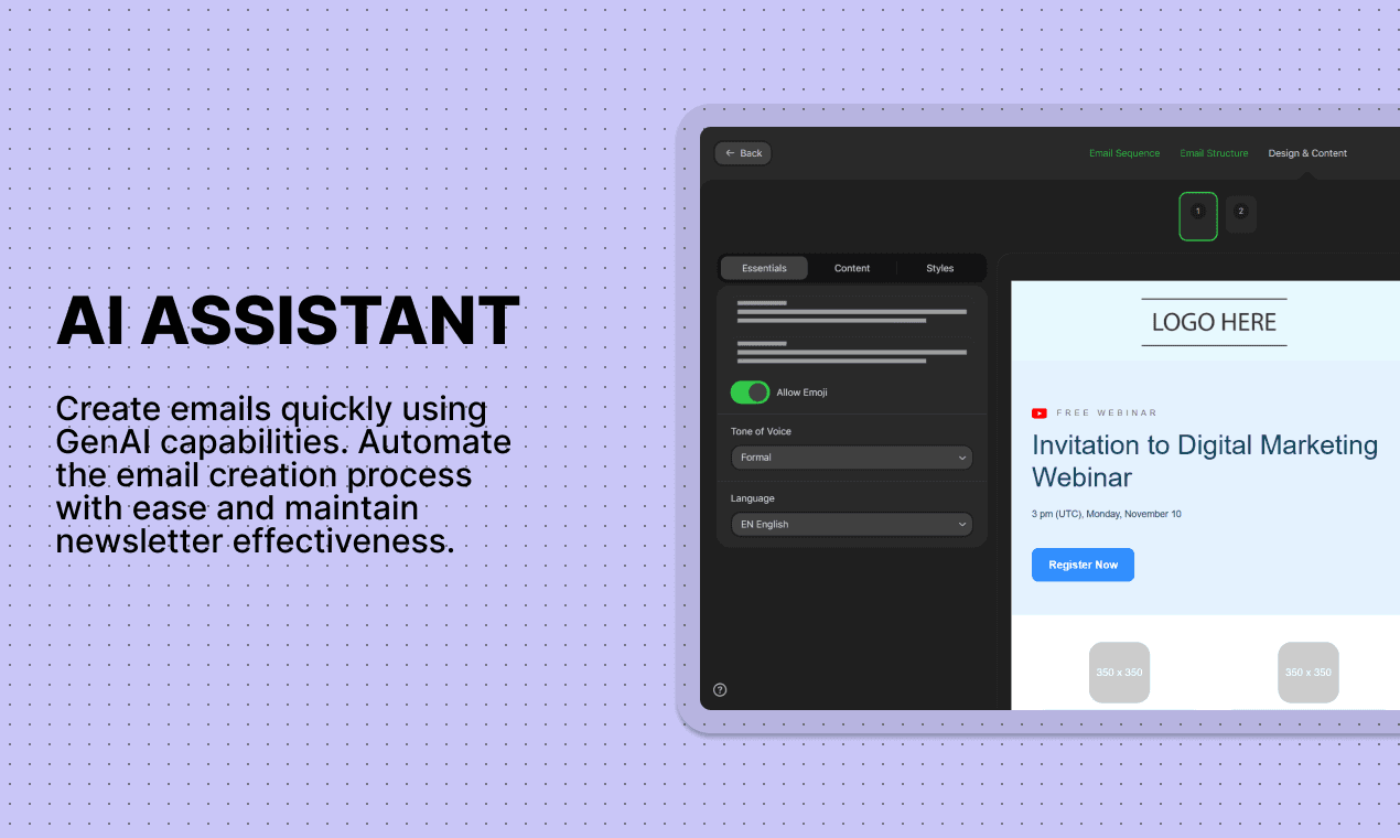 Stripo’s AI Assistant screenshot
