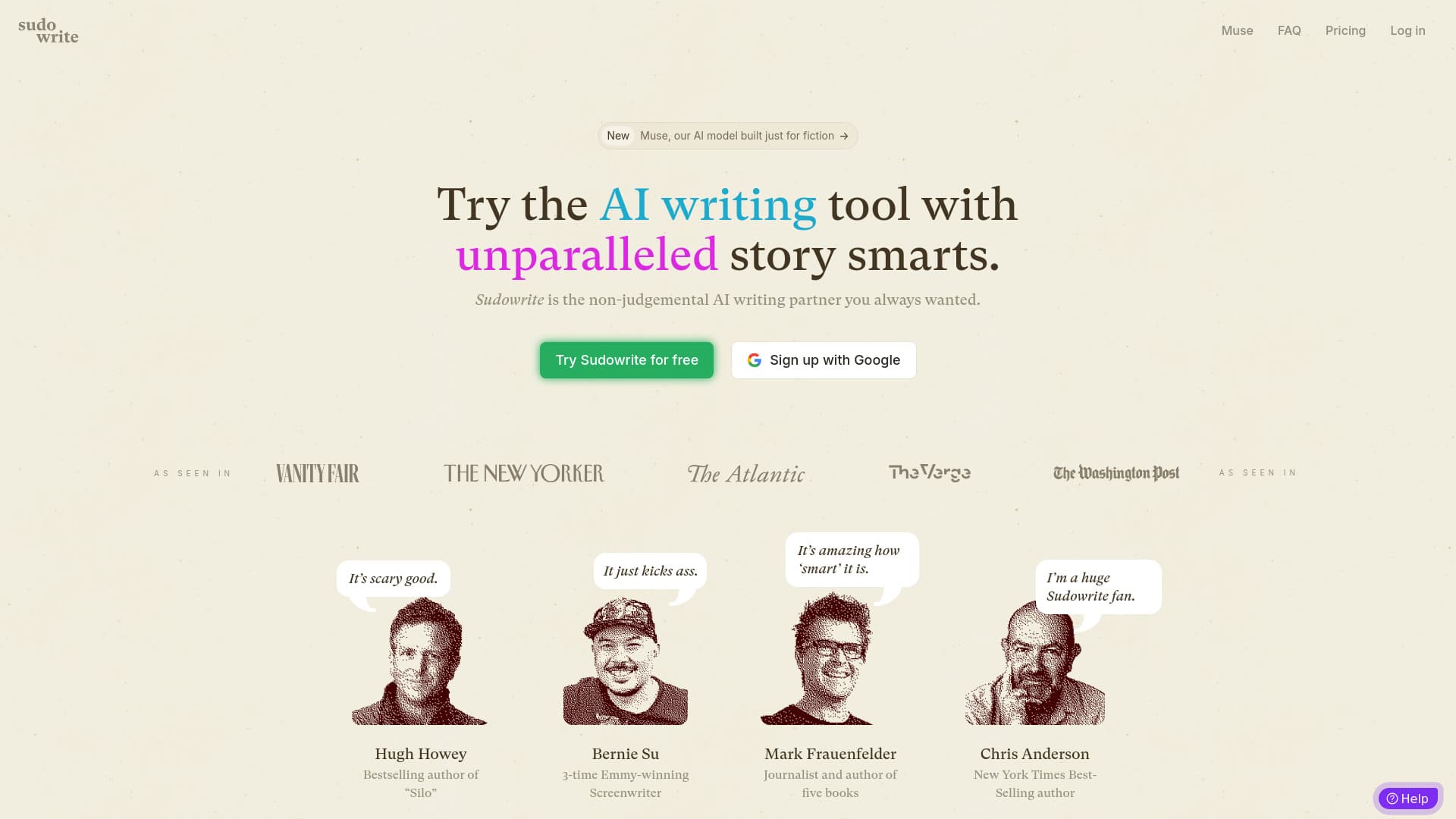Sudowrite screenshot