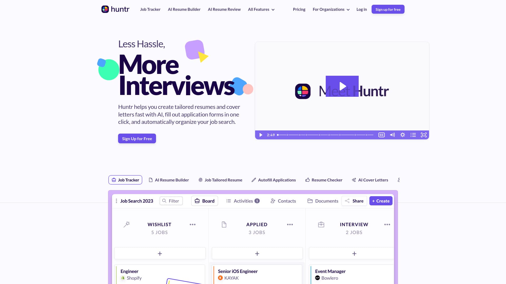 Huntr screenshot