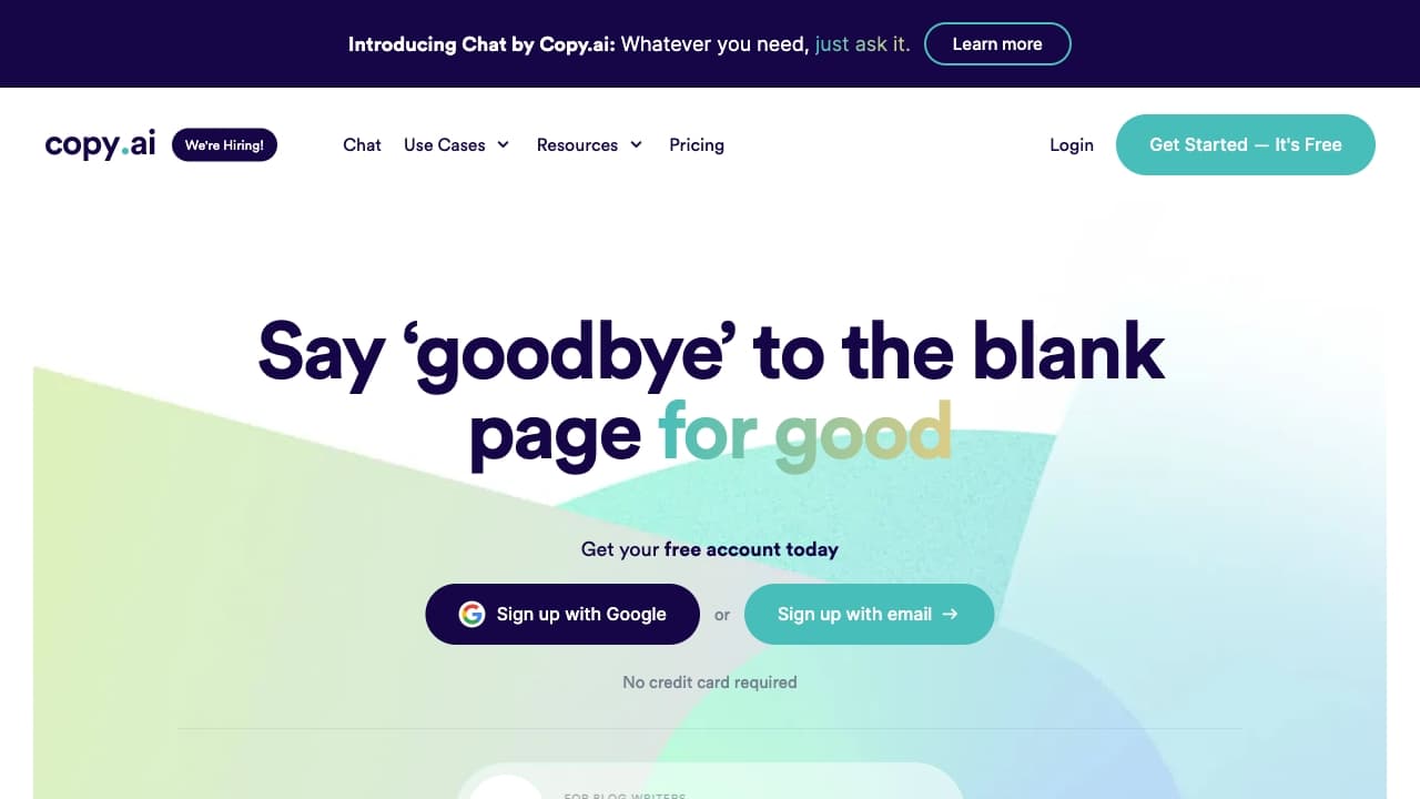 Copy.ai screenshot