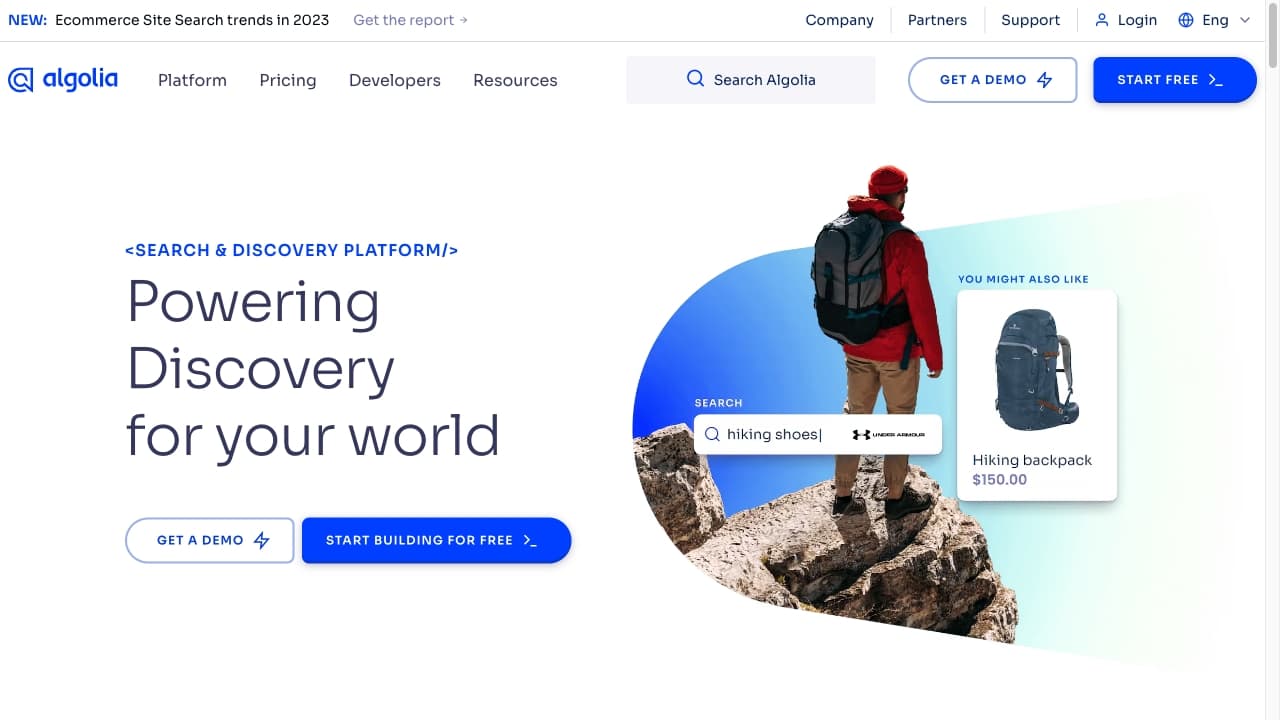 Algolia screenshot