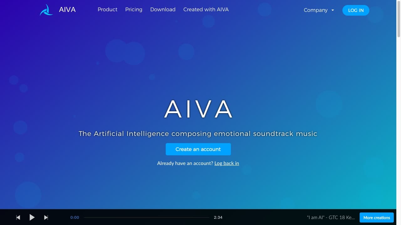 Aiva screenshot