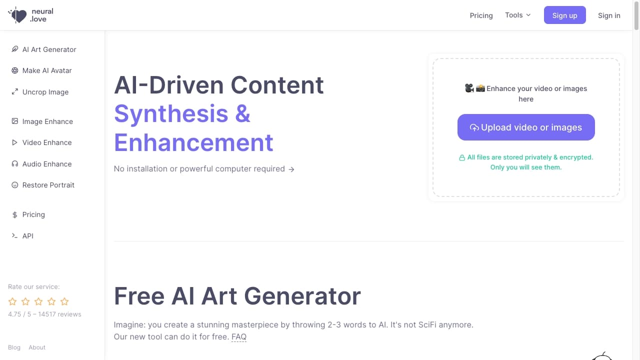 Neural.love Art Generator screenshot