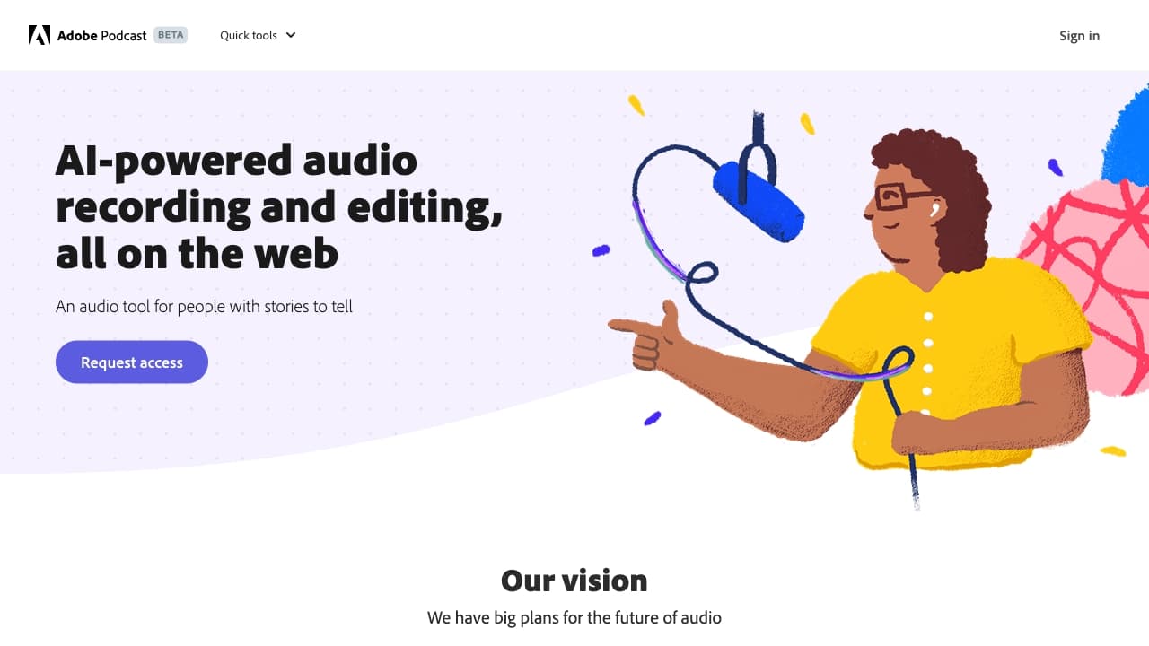 Adobe Podcast screenshot
