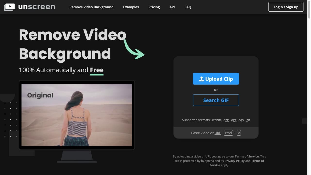 Unscreen.com screenshot