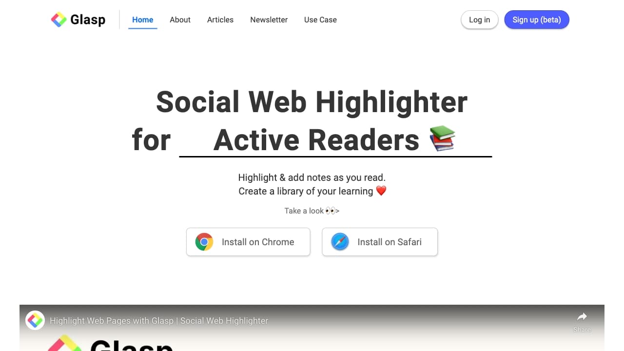Glasp screenshot