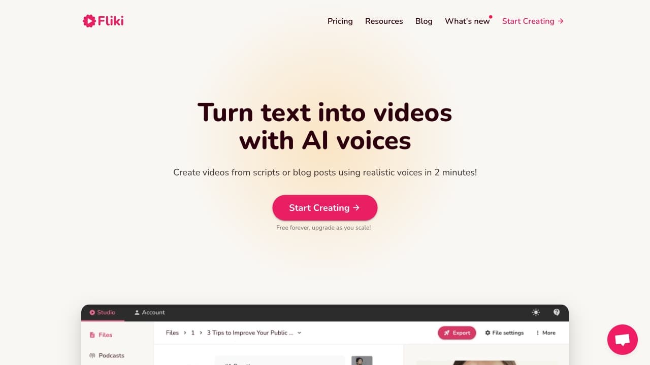 Fliki screenshot