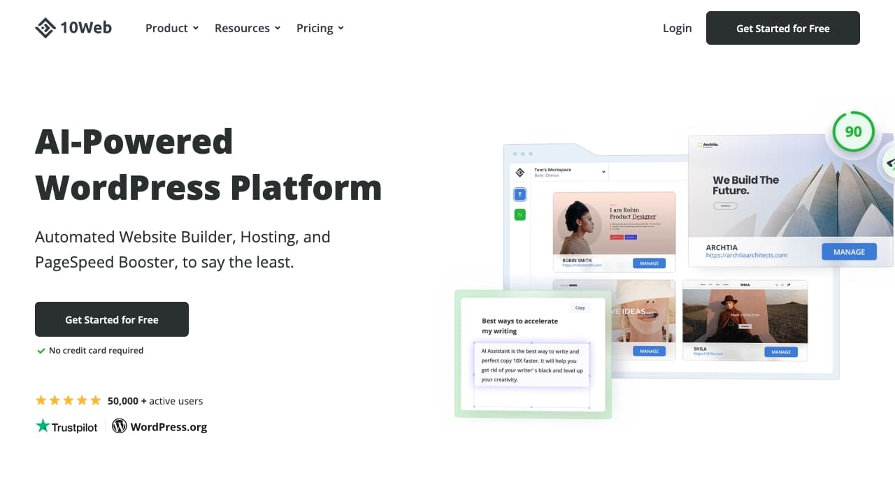 10Web screenshot